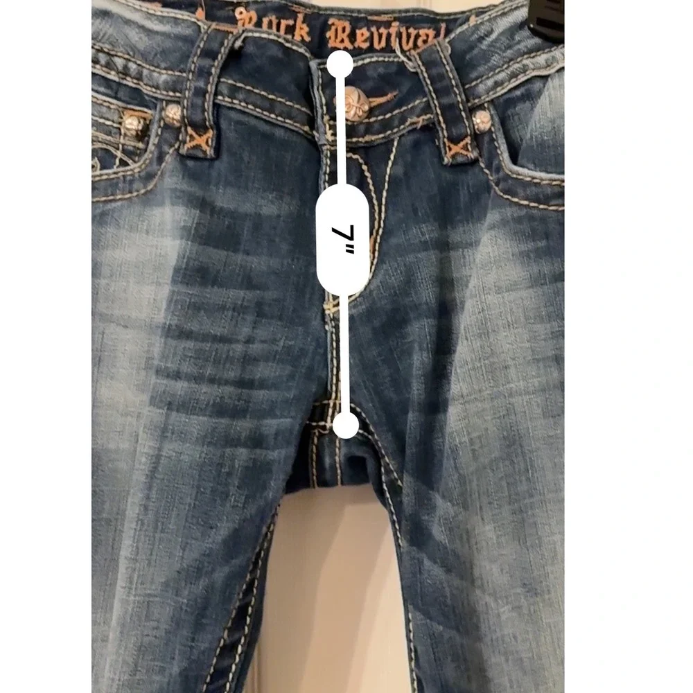 Rock Revival Jen Straight Leg Embellished Denim Jeans RJ8156T49 size 28 Men NOTE